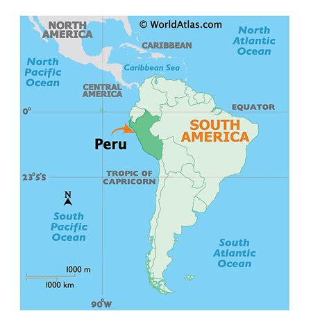 where is peru on the world map